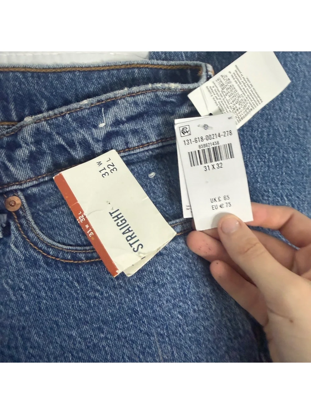 Abercrombie & Fitch VINTAGE STRETCH STRAIGHT dark blue denim jeans 31w 32l nwt